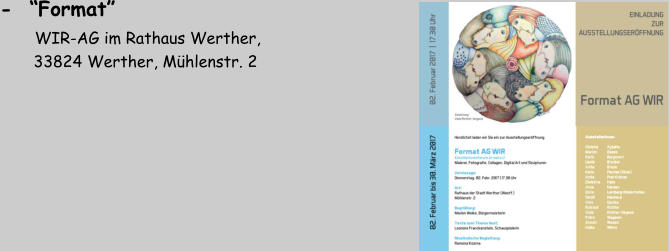 -  “Format”      WIR-AG im Rathaus Werther,         33824 Werther, Mühlenstr. 2